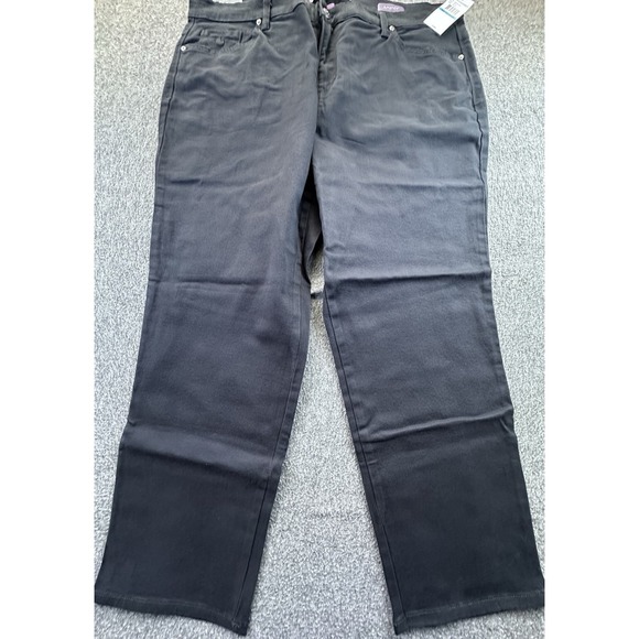 Gloria Vanderbilt Jeans Womens 18W Short Black Amanda Slimming Tapered Leg New - Picture 1 of 15